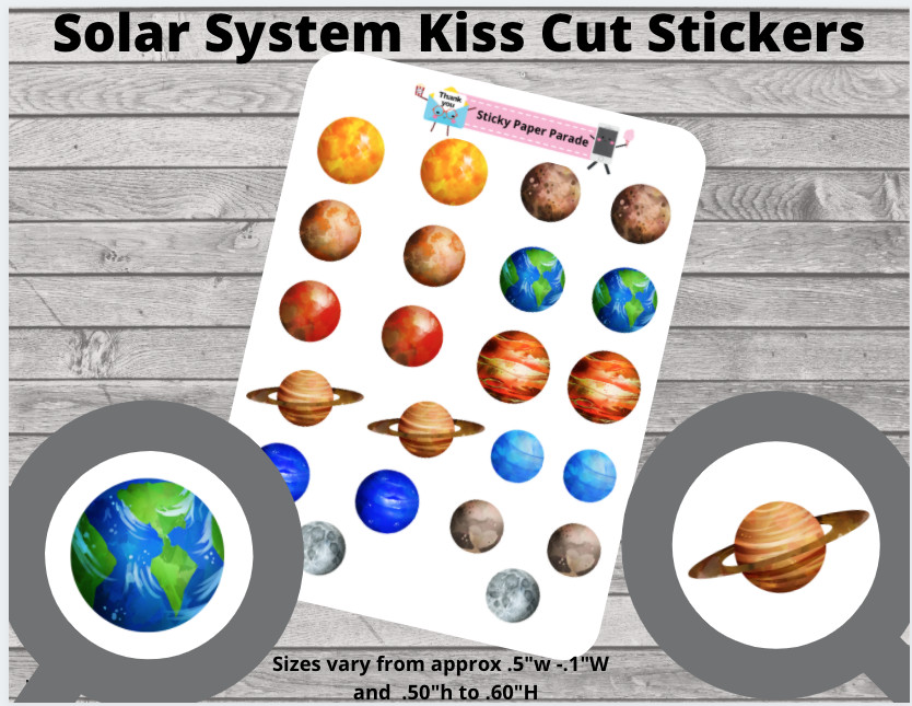 Planets Planner Stickers #95 / Planner Stickers  / Journal Stickers