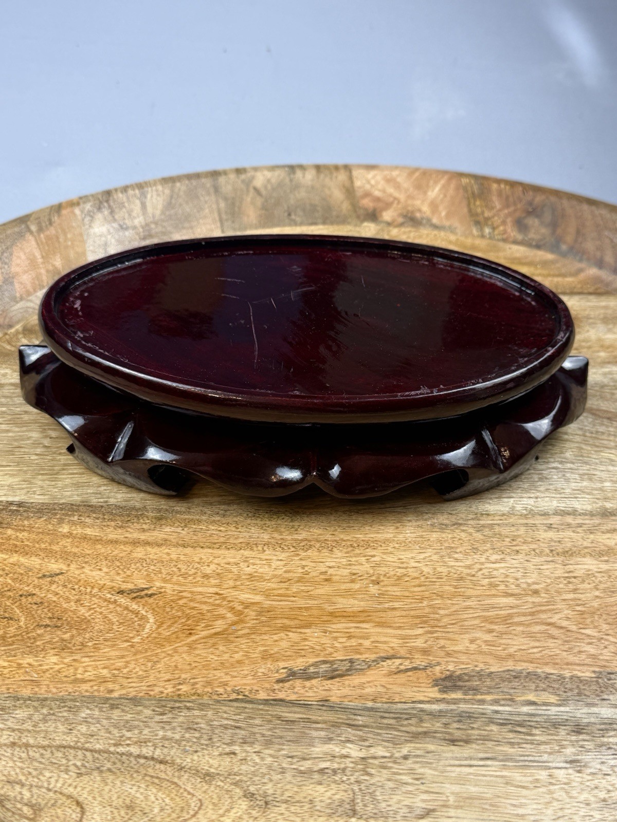 Chinese Rosewood Style Display Stand Pedestal Vase Plant Figurine Base 10”