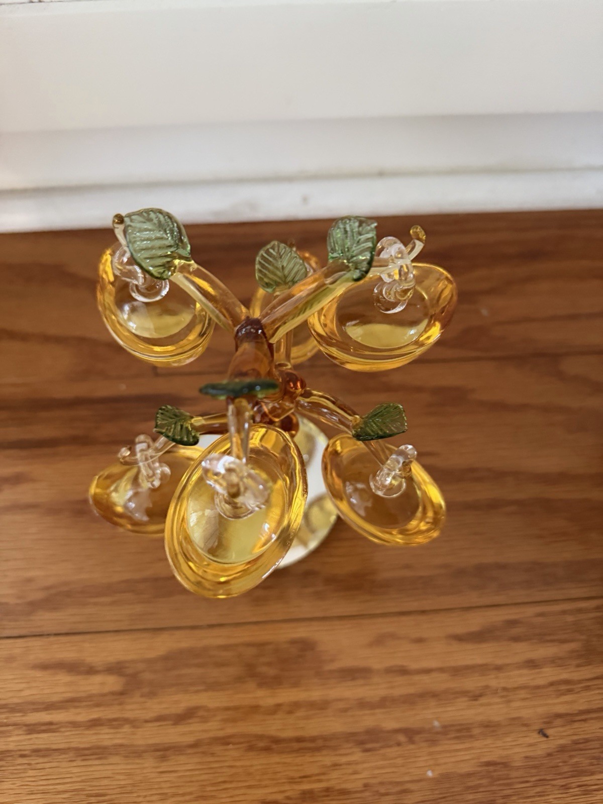 Asian Home Decor Ingot Boat Shaped Design Decoration Colored Glass Tree