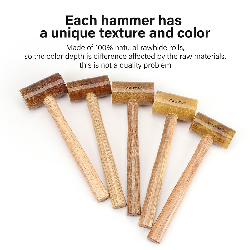 WUTA 100% Rawhide-head Mallet Leather Craft Hammer Stamping Jewelry 48mm 42mm