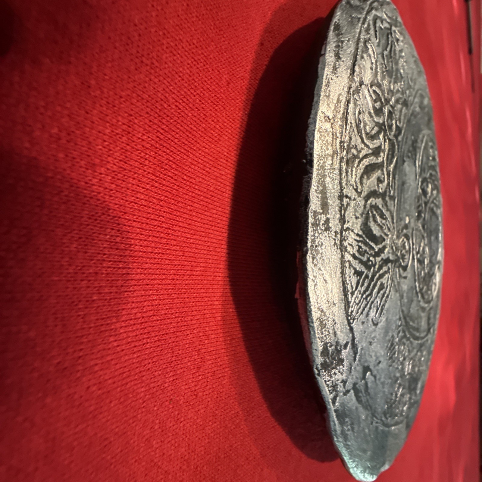 7.5″ Diameter Dropa stone Replica found near the Bayan Har Mountains in China