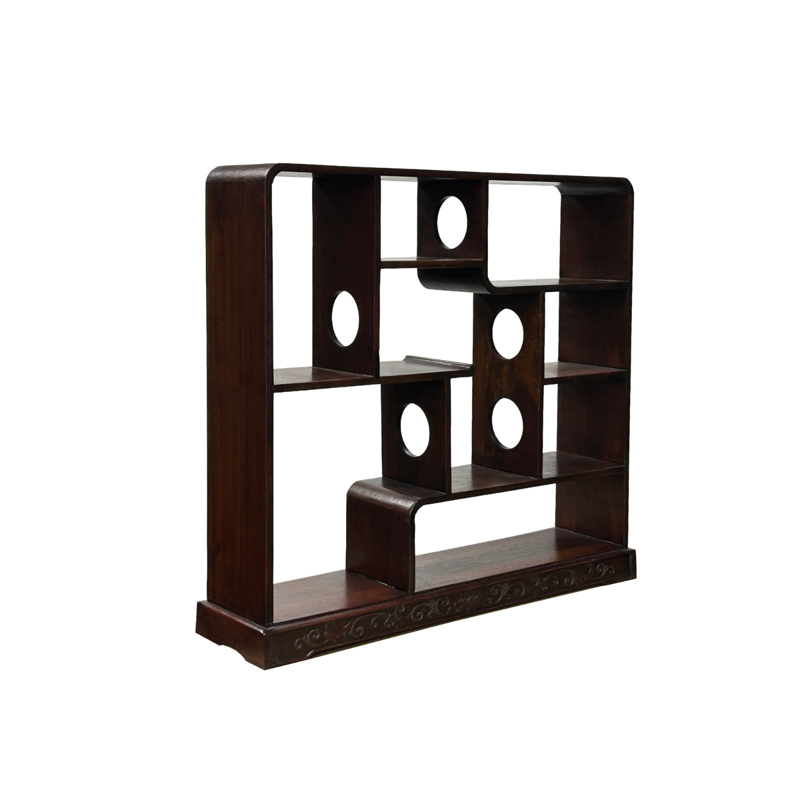 Chinese Brown Stain Wood Rectangular Table Top Display Stand GB273