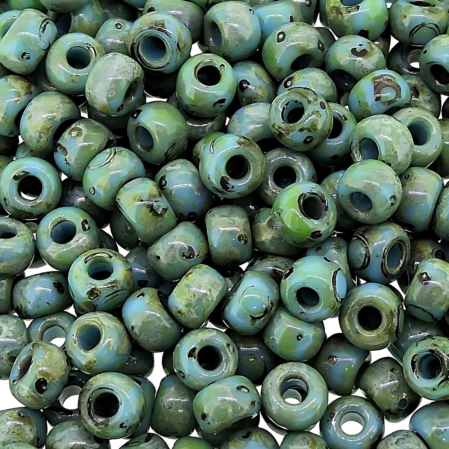 Miyuki Round Seed Beads Size 6/0 BULK 50GM Picasso Seafoam Green 6-4514