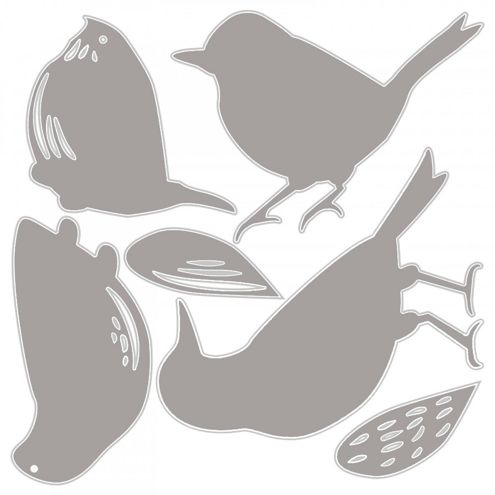 Sizzix Thinlits Feathered Friends 6pc die set #664433 Retail $15.99 by Tim Holtz