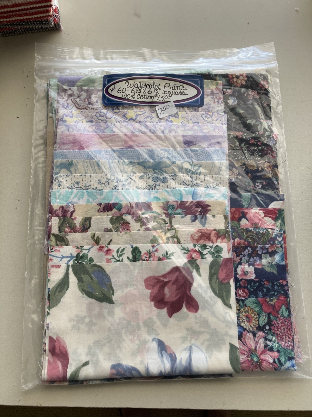 Watercolor Prints 6.5″ Charm Pack Quilting Fabric, 30 pcs
