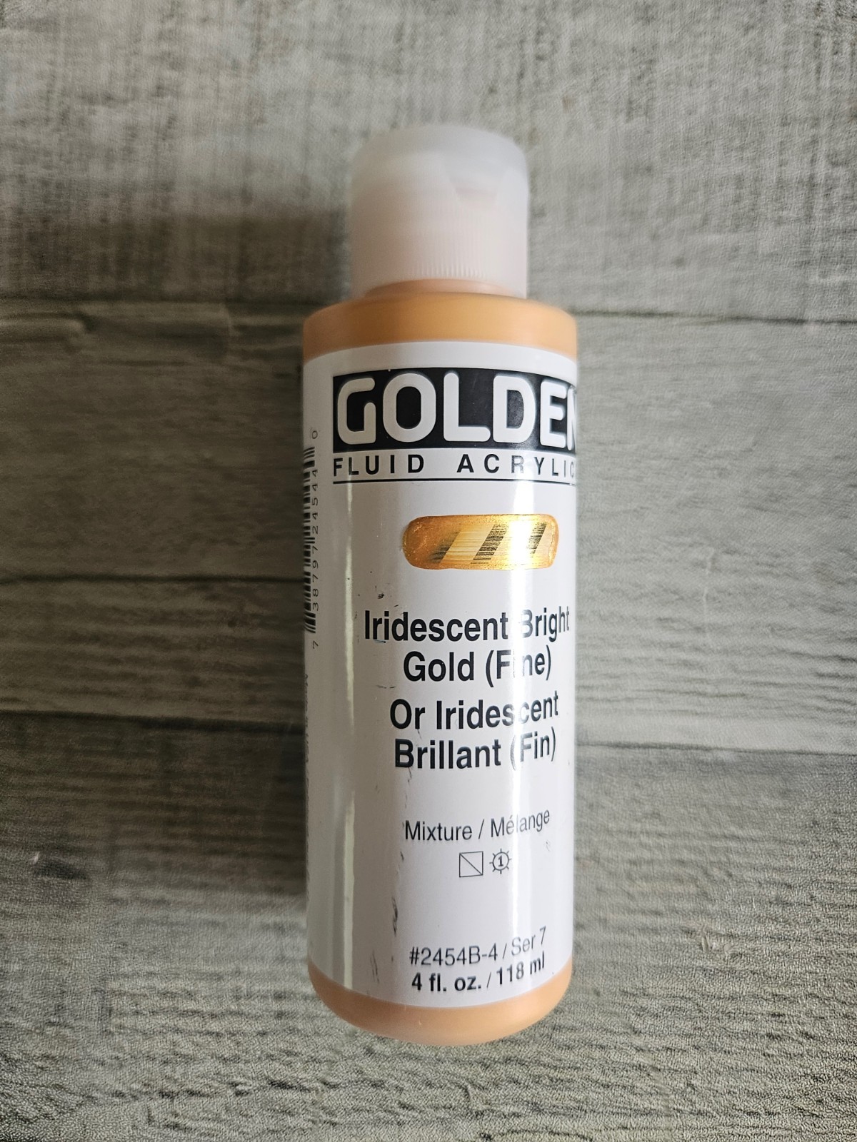 Golden Fluid Acrylics Artist Paint 4-Fl Oz Bottle~ Iridescent Bright Gold (Fine)