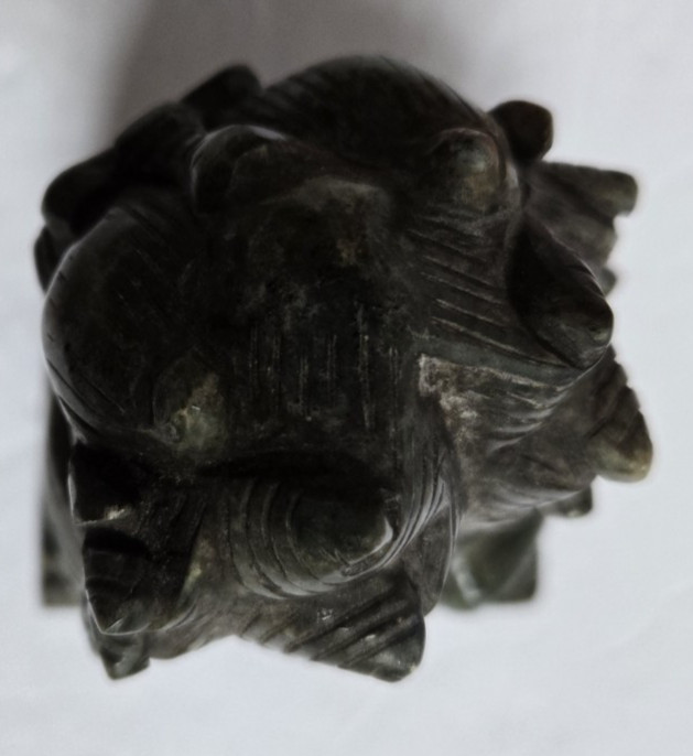 Vintage Hand Carved Jade Foo Dog Foo Lion Sculpture Feng Shui Lucky Protection