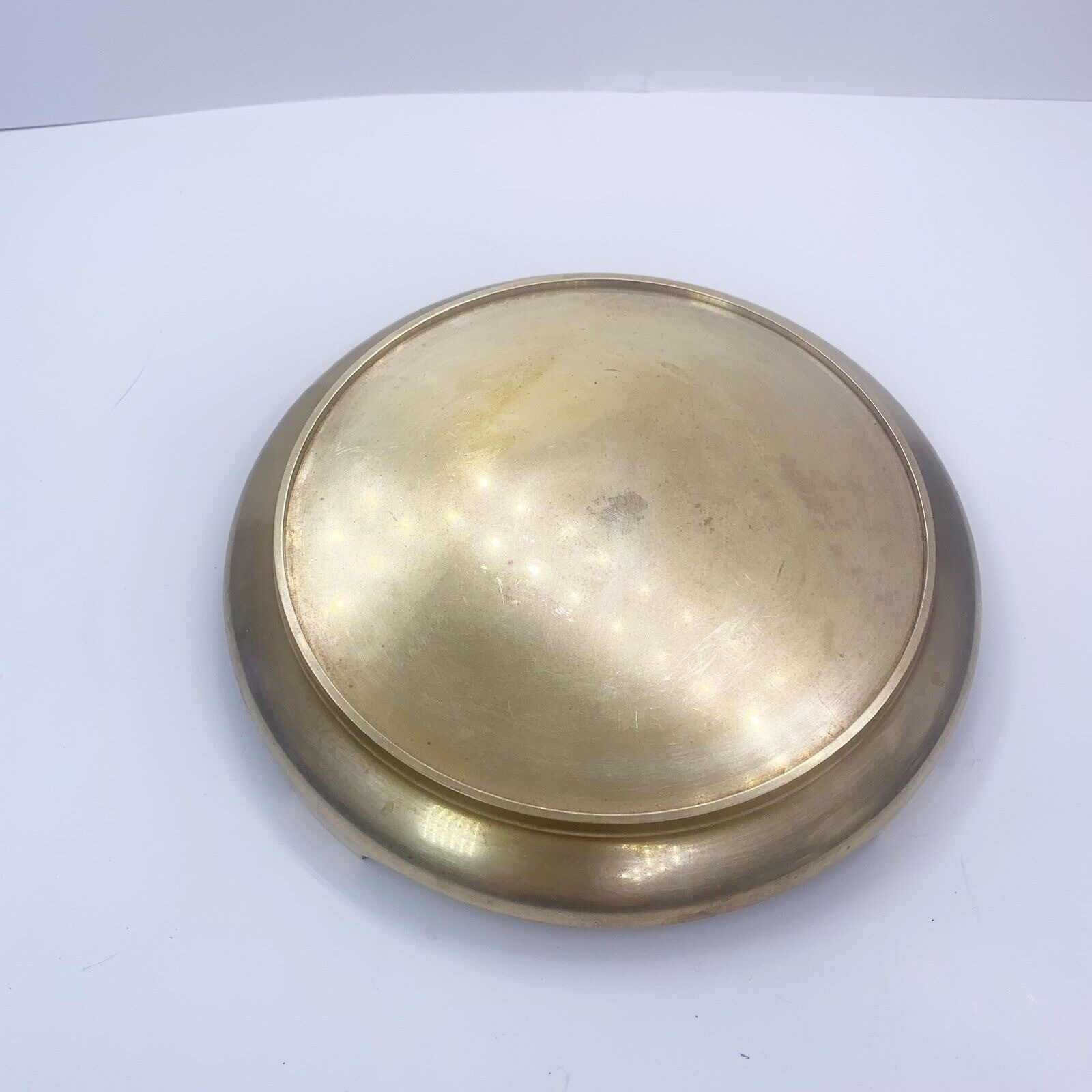 Vintage Display Stand Brass Base Pedestal Vase Pot Ginger Pot Round Footed 6.75”