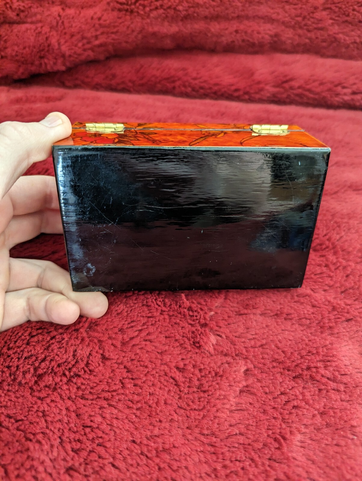 Chinese Lacquer Cork Diorama Wood Box