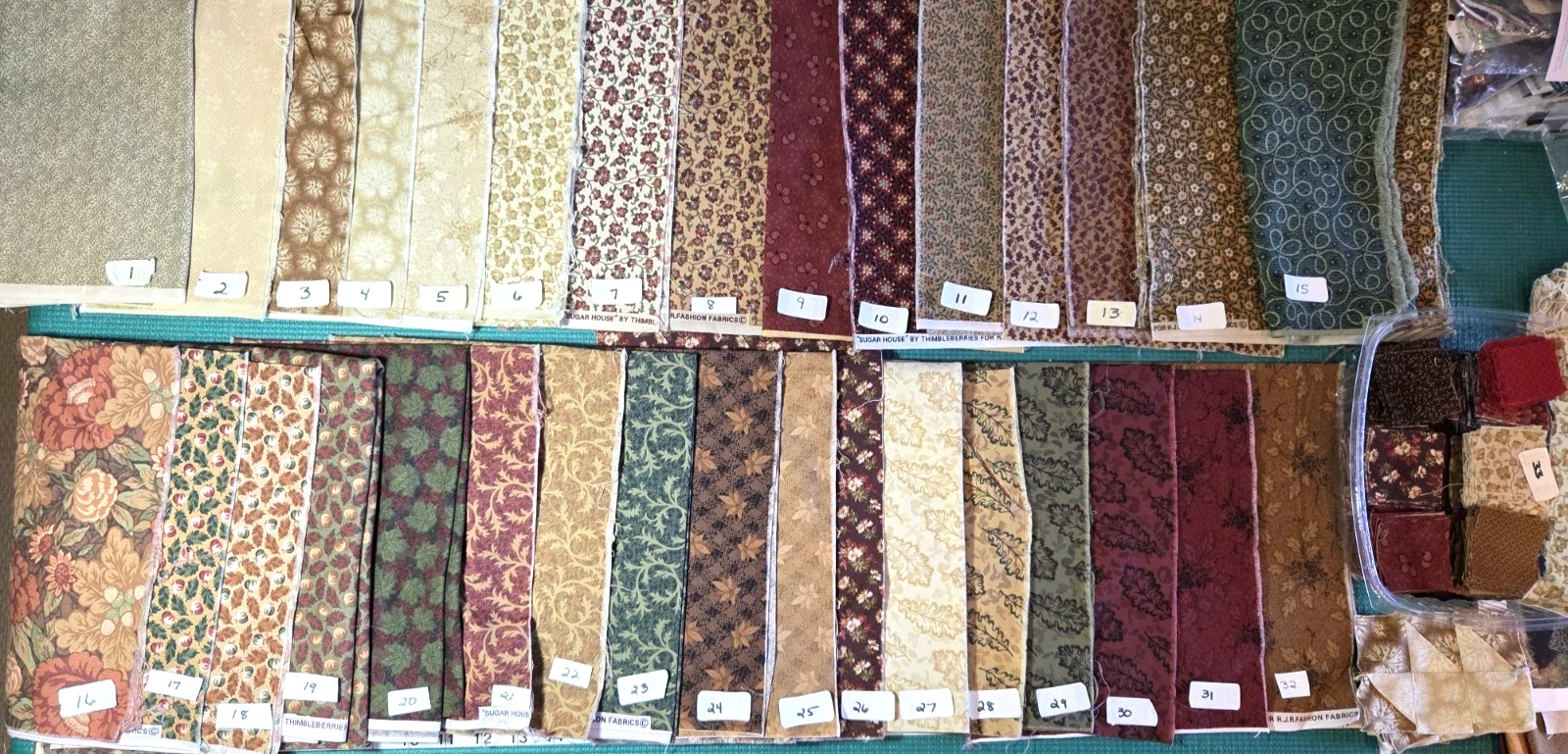 YOUR CHOICE: 1/4 Yds & SCRAPS VTG Thimbleberries RJR cotton quilting Fabric