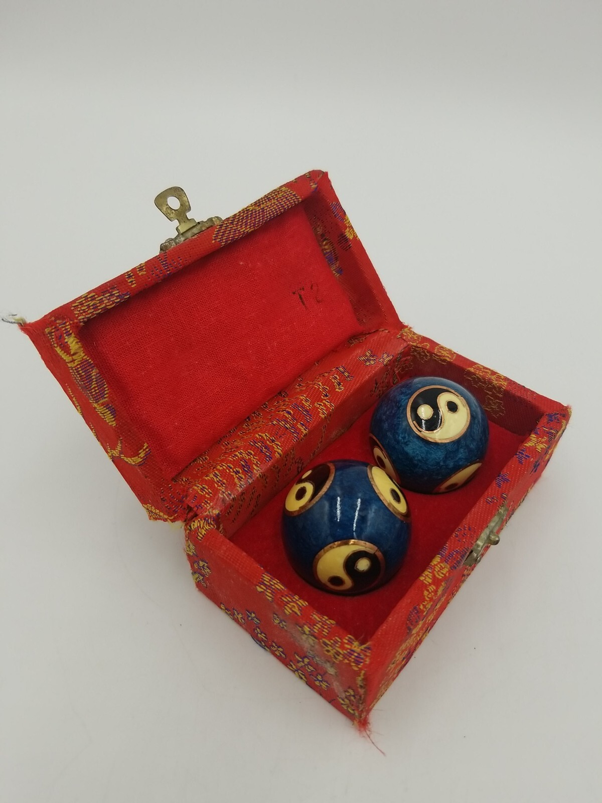 Chinese Health Exercise Stress Baoding Balls Relaxation Therapy Blue/ Ying Yang