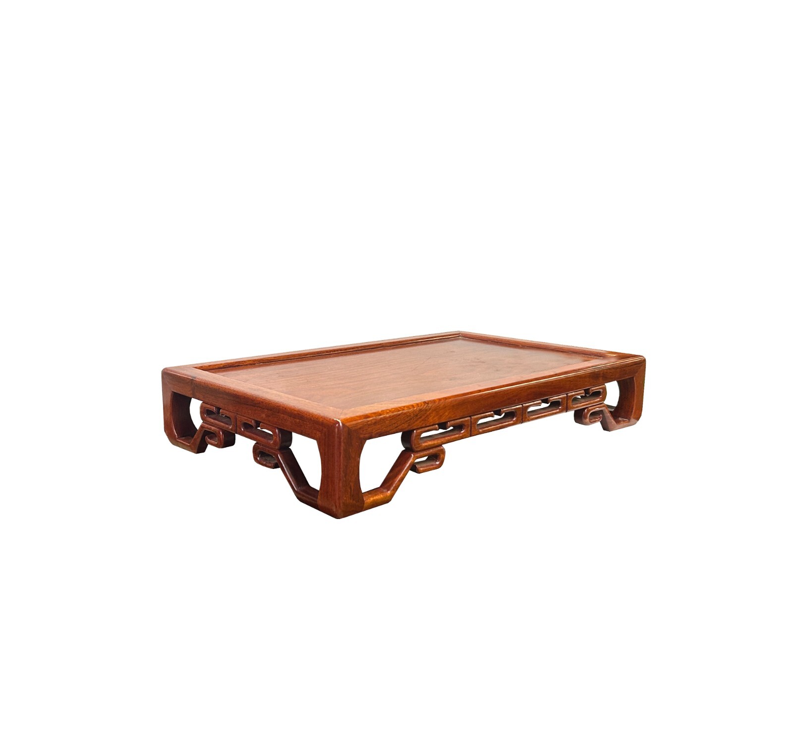 Natural Brown Wood Ru Yi Pattern Rectangular Table Top Stand Riser Easel ws3807