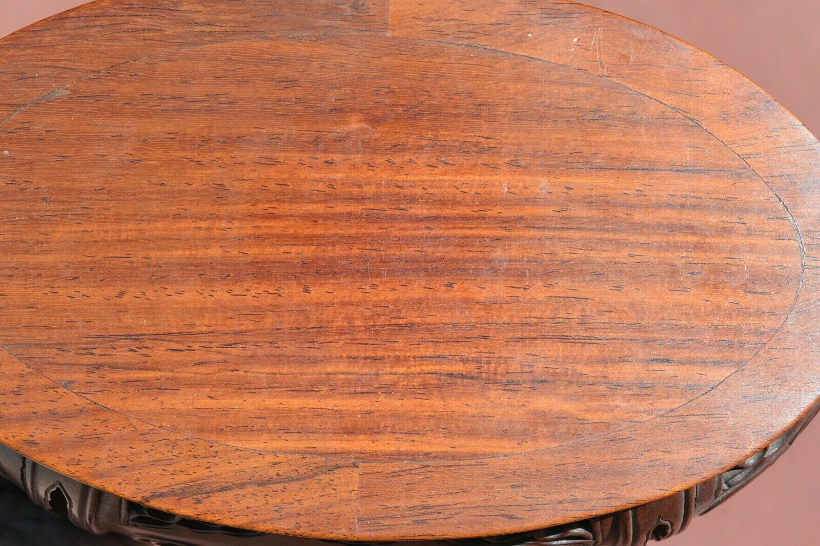 1950’s Chinese Hard Wood Hardwood Carved Carving Vase Statue Stand 8″ 22CM