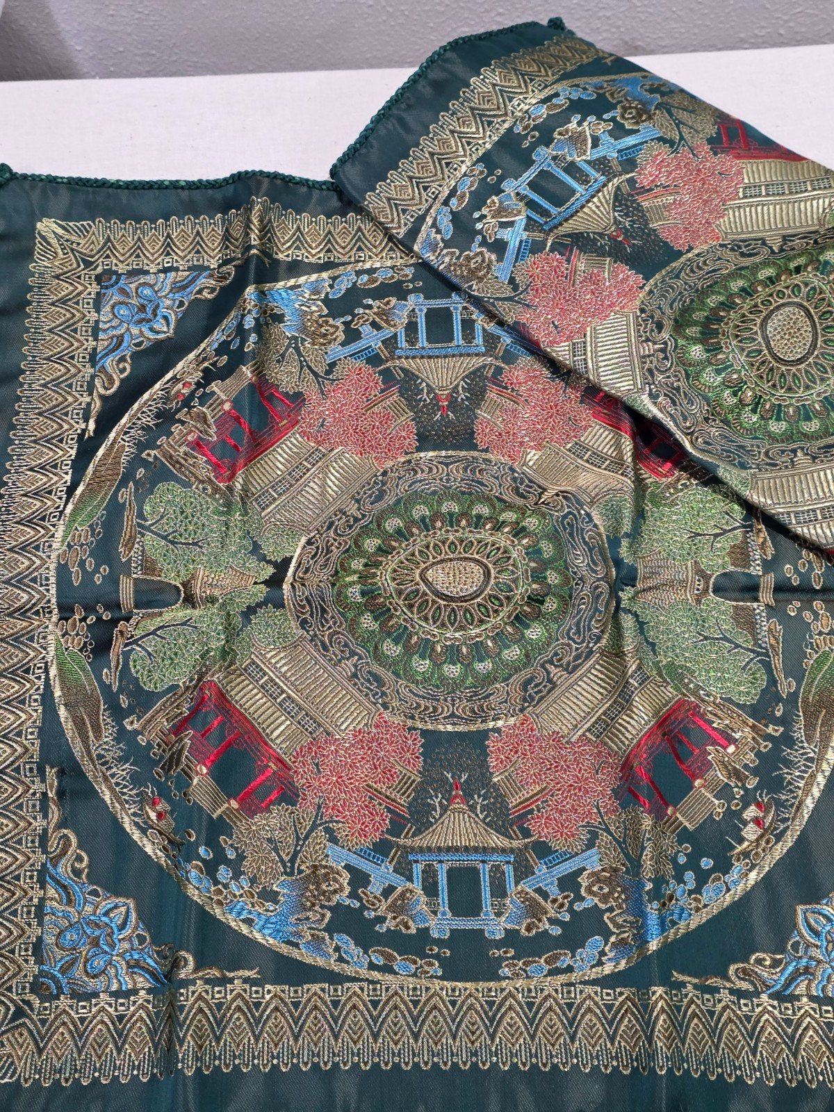 Vintage Silk Brocade Chinese 50’s Pillow Covers 18″