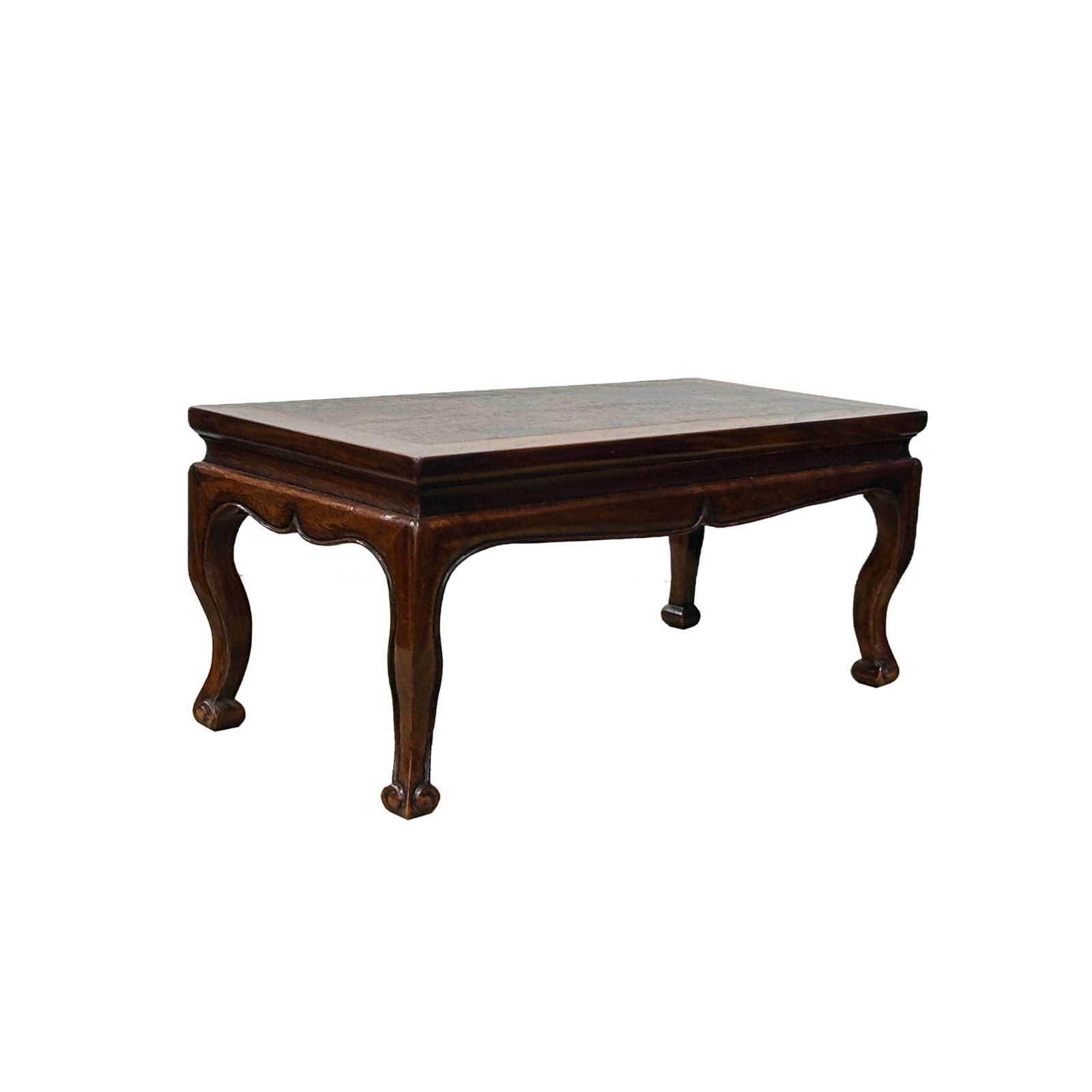 15″ Brown Wood Rectangular Cabriole Style Claw Legs Display Stand Riser GB276