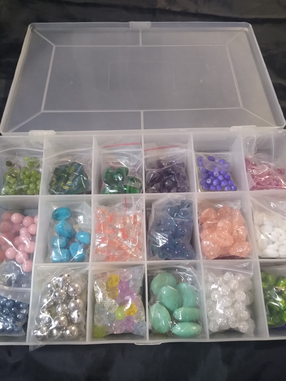 Huge Variety Beads & Storage Container Jewelry Making Glass Solid Multi Color