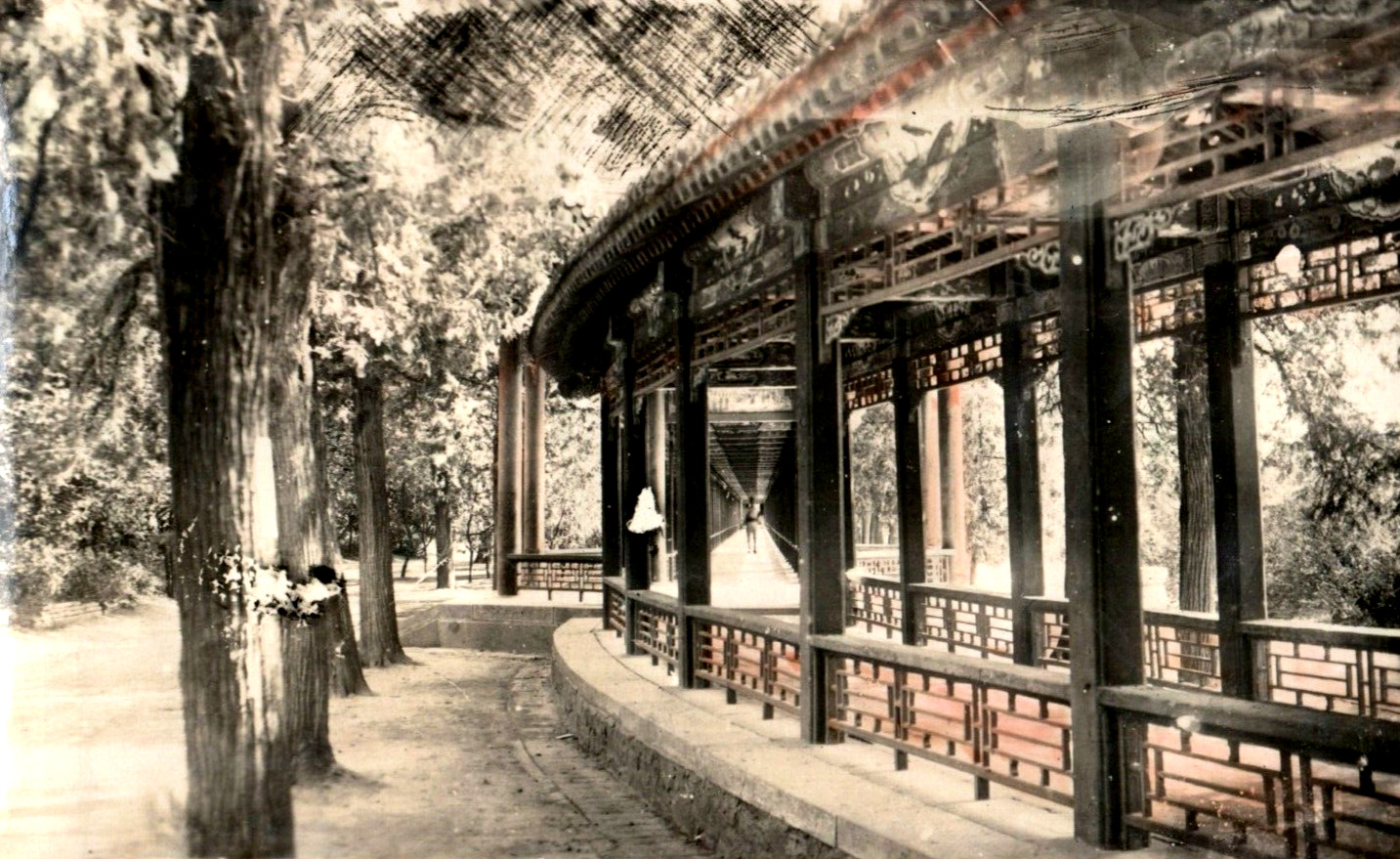 C. 1900-10 Peking China Forbidden City Hand Tinted Original Photo 18 K1