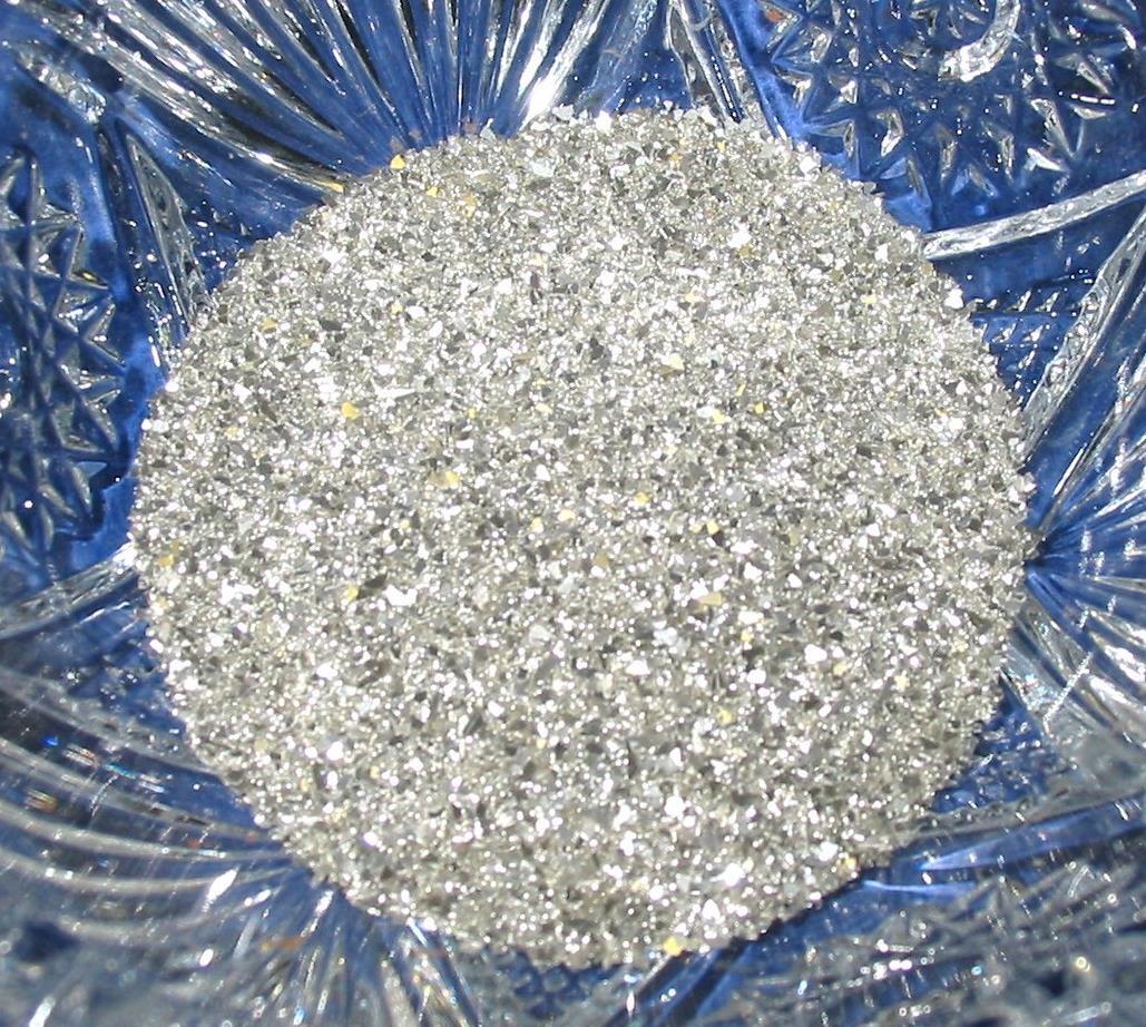 German GLASS GLITTER 70 Grit Pure Silver Medium 1 oz