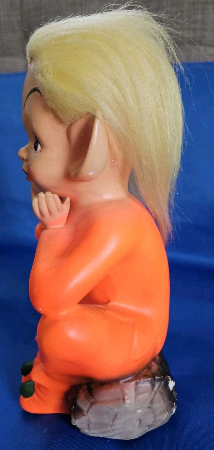 Vintage 1960s Ceramic Chinese Style Pixie Fairy Figurine 9in Tall