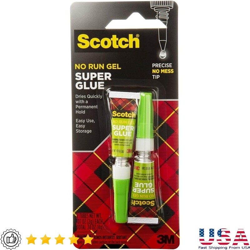 Super Glue Gel 2-Pack Dries Quickly Permanent Hold Wood Metal Plastic Glass New