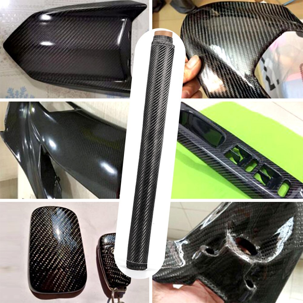 23.6″ – 118″ Real Carbon Fiber Fabric Cloth Roll 3k 200gsm 2×2 Twill Weave Black