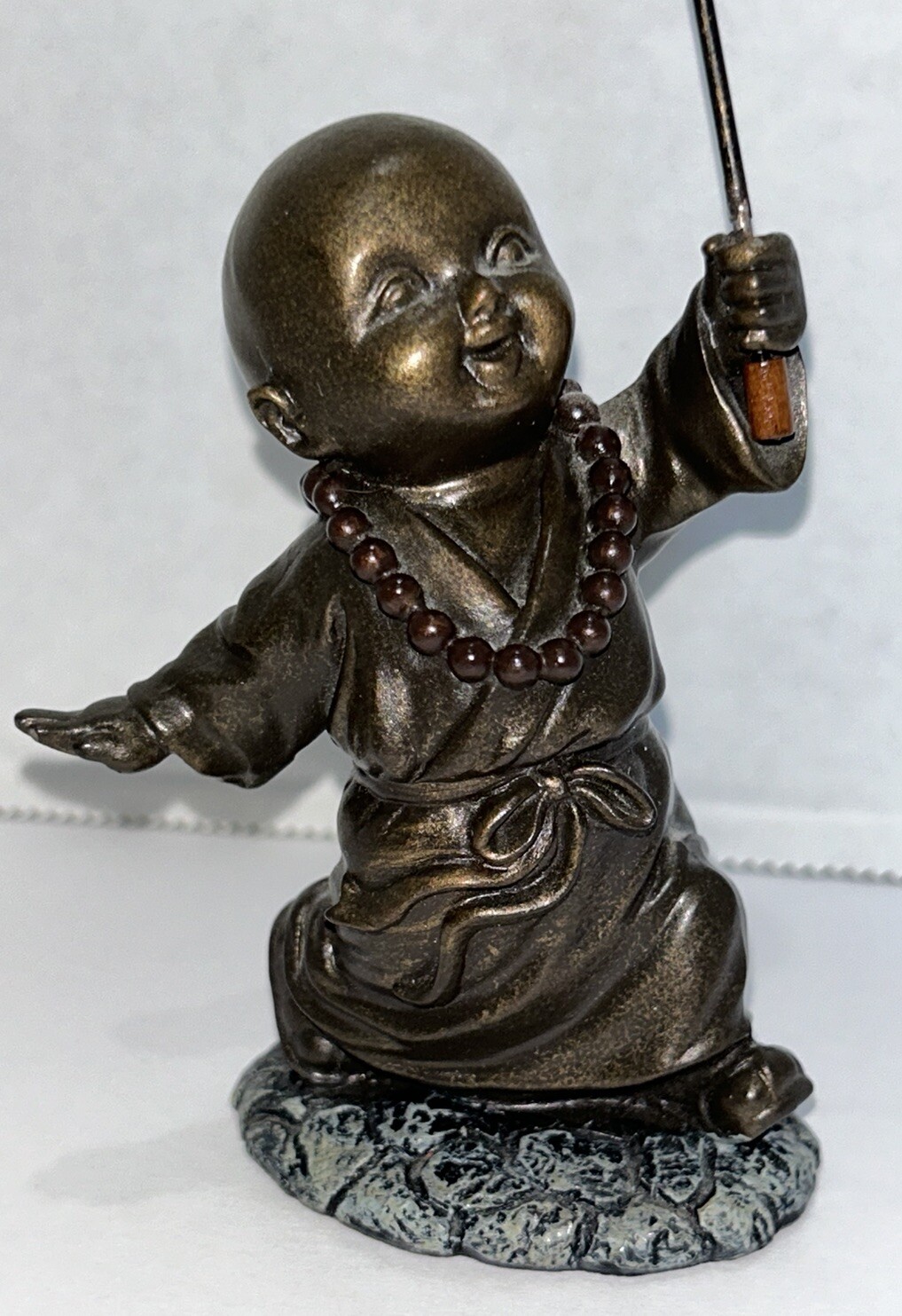 Brass Kid Monk Buddha Statue Zen Table Decor Statue
