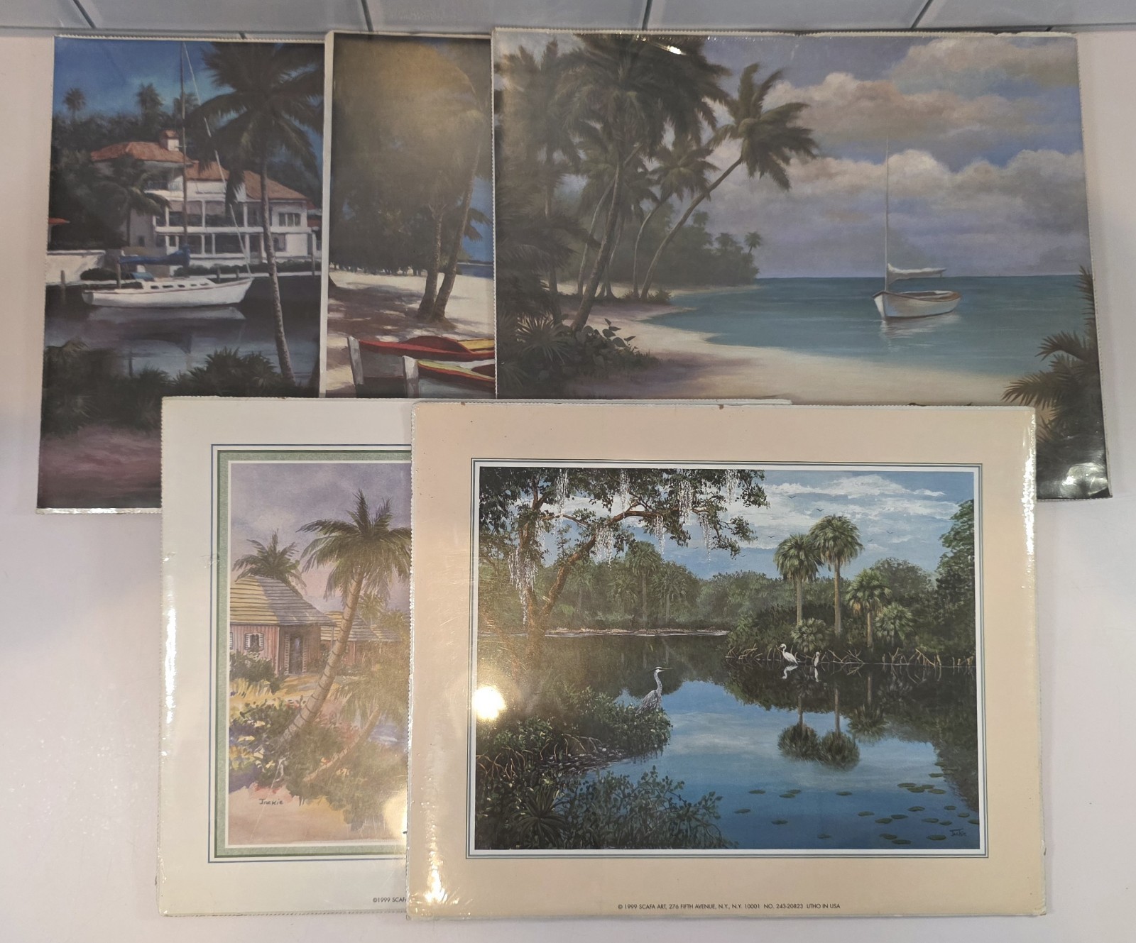 VTG Lot of 5 1999-2004 Unframed Waterscape SCAFA ART SEALED Lithographs NY, NY