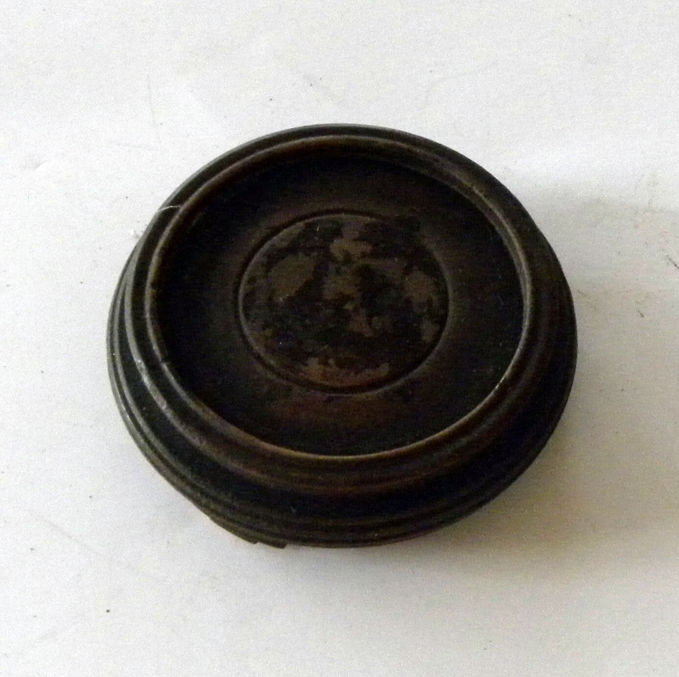 Vintage Footed Wood Pedestal 2.25″ Round Display Base Ginger Jar VASE Stand