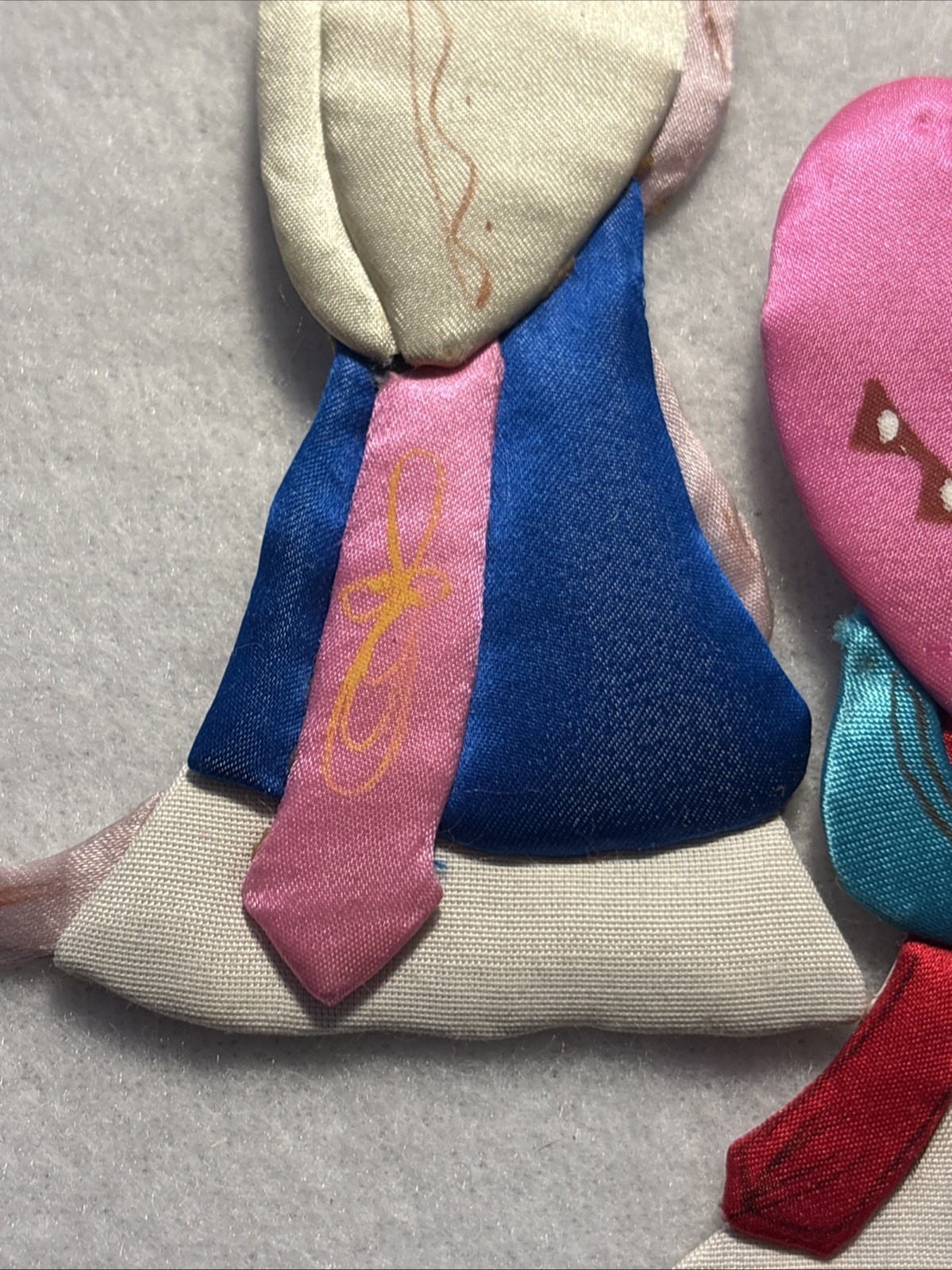 Hand made Silk Paper Dolls Asian Hanging Ornaments Set of 4 – painted details