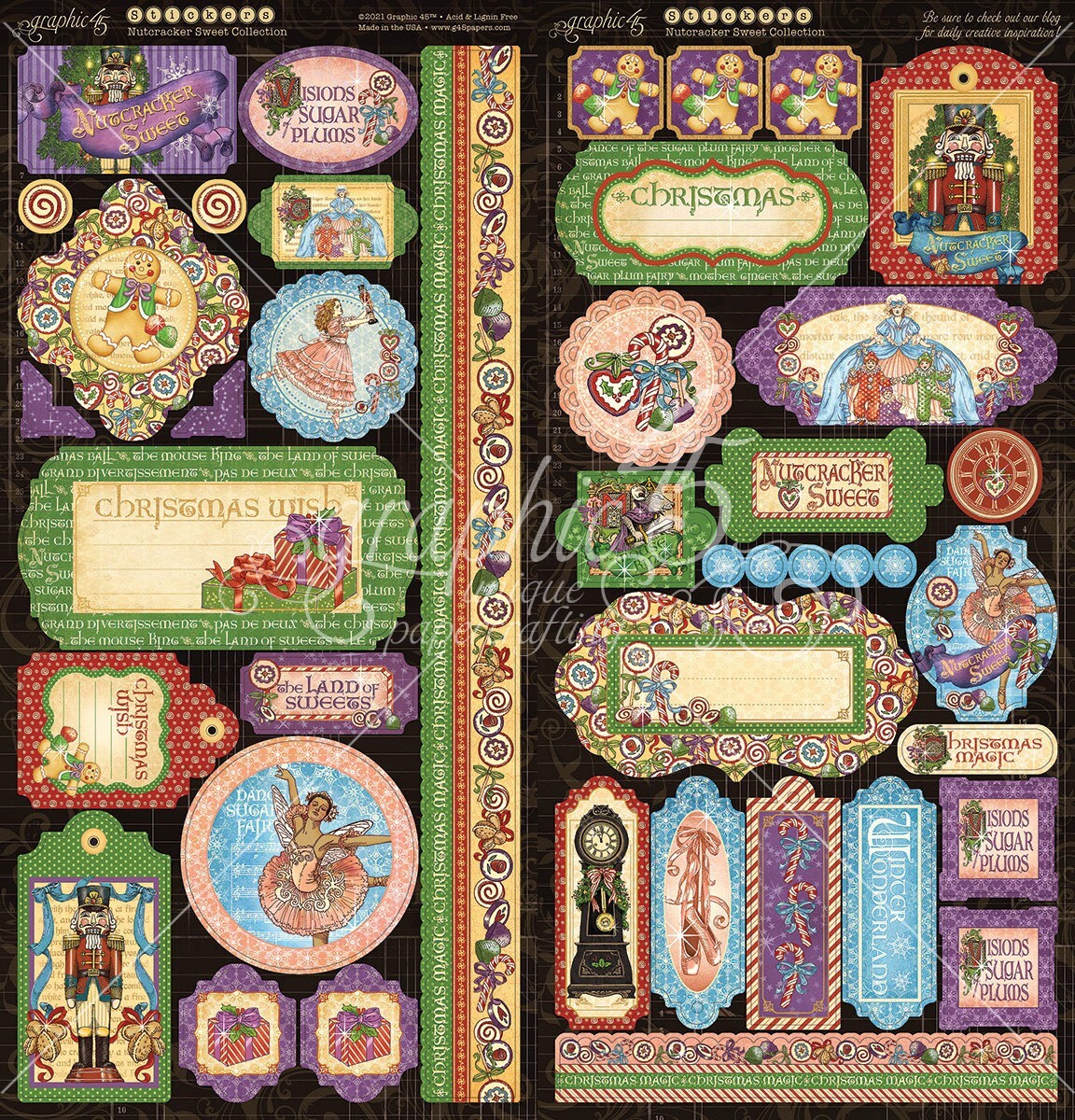 GRAPHIC 45 NUTCRACKER SWEET BUNDLE 12X12 8X8 PADS and EMBELISHMENTS*SHIPS FREE*