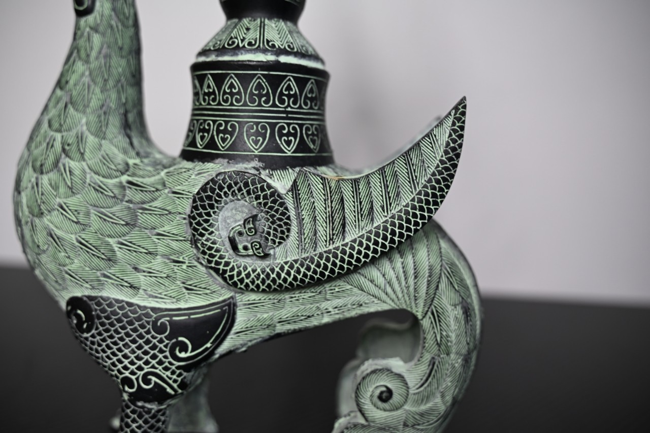 Chinese Bronze Ornament Incense Burner Phoenix Bird Statue*replica #V080