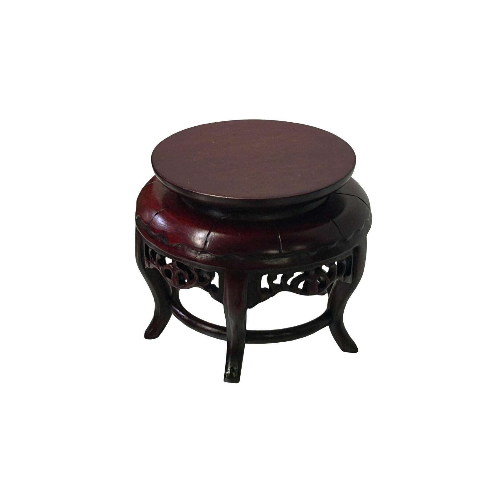 3″ Oriental Reddish 5 Legs Round Wood Stand Riser Easel st1071