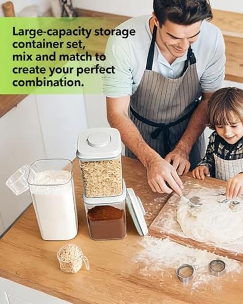 Airtight Food Storage Containers Set with One-Touch Lid, 2-Pack (2.8 QT 2.8QT*2