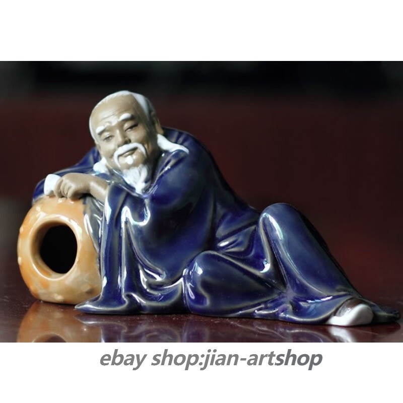 6.2″ Chinese Handmade Porcelain Liu Ling Knock Over A Drink Figurines Statues