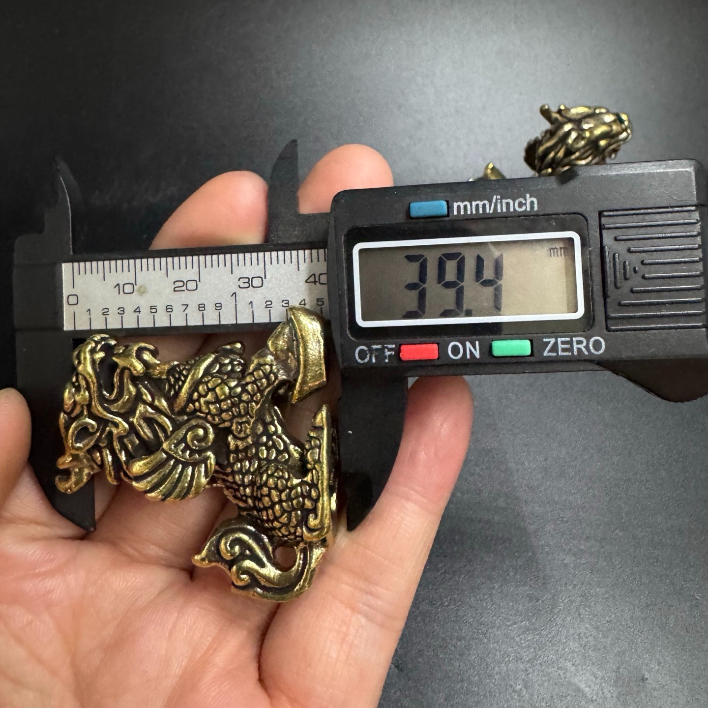 Pair Brass Winged Qilin Statues Chinese Feng Shui Wealth Lucky Mini Ornaments
