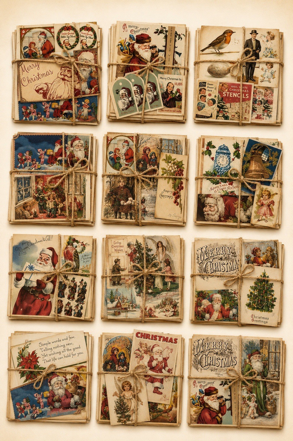 150+ CHRISTMAS Ephemera Lot Junk Journal Grab Bag Scrapbook paper Collage