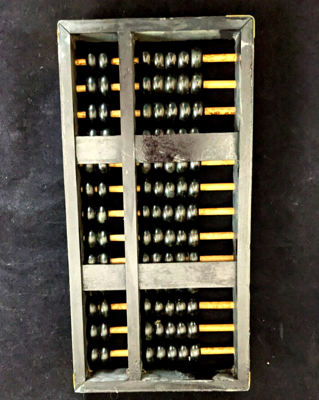 Vintage Brass Wood Lotus Flower Brand Chinese Abacus Old Calculator 9.3/4×4.1/4″