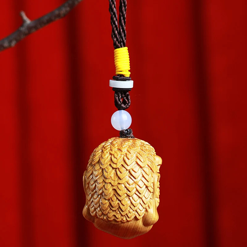 Boxwood Solid Wood Buddha Statue Pendant Chinese Buddha Statue Ornaments