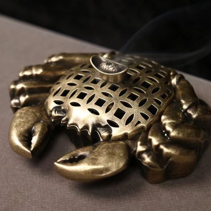 Crab Shaped Incense Burner Vintage Brass Incense Holder Home Decor