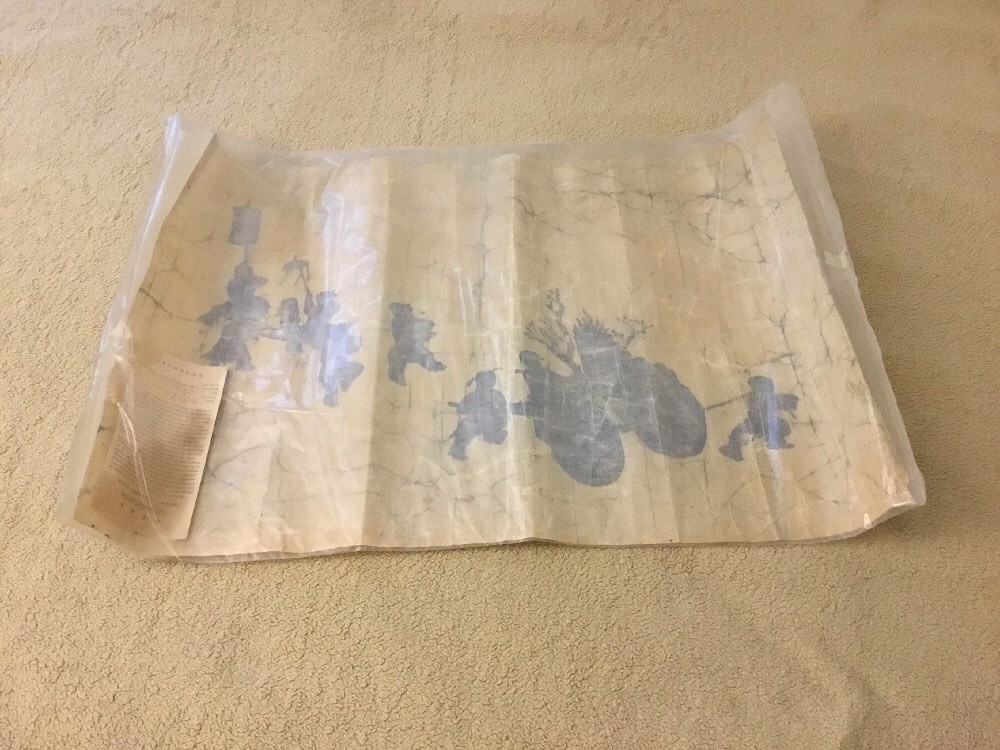 Original Vintage Art Of Batik From Taiwan China Handcraft 21”x30” Unframed