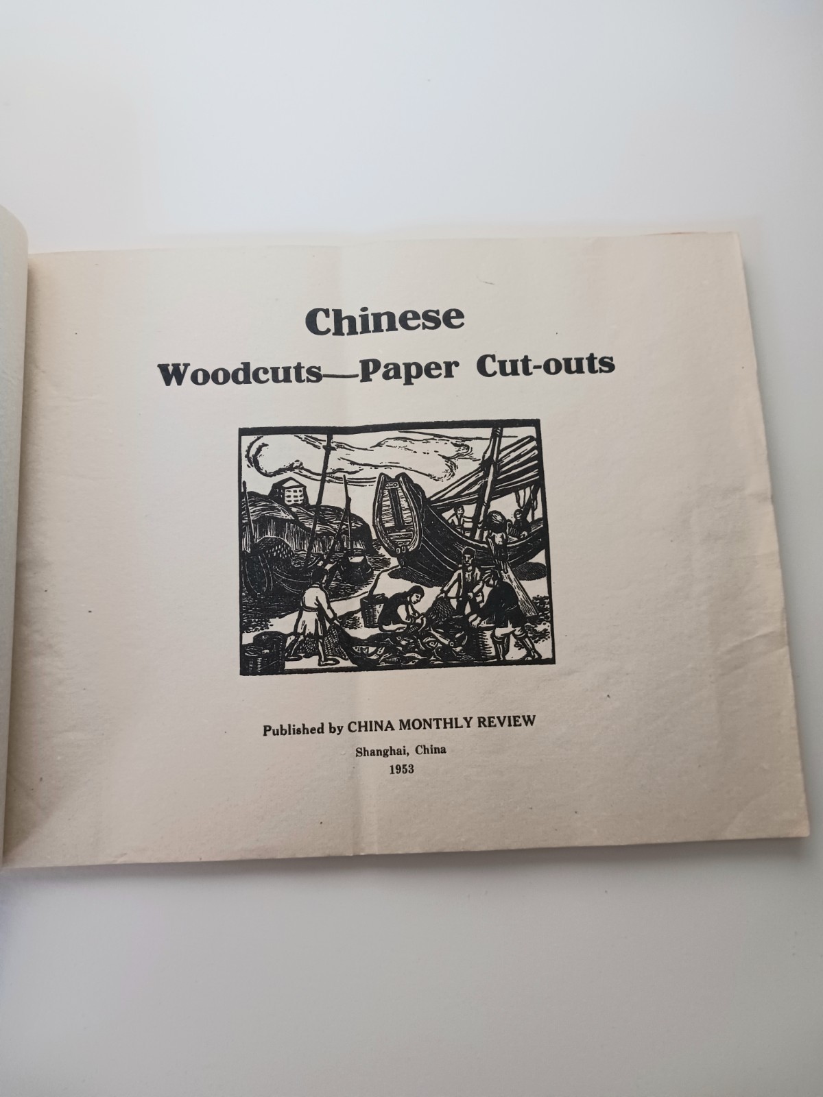 Vintage Chinese Woodcuts Paper Cuts 35 Cut-outs Softcover Book 1953 Art