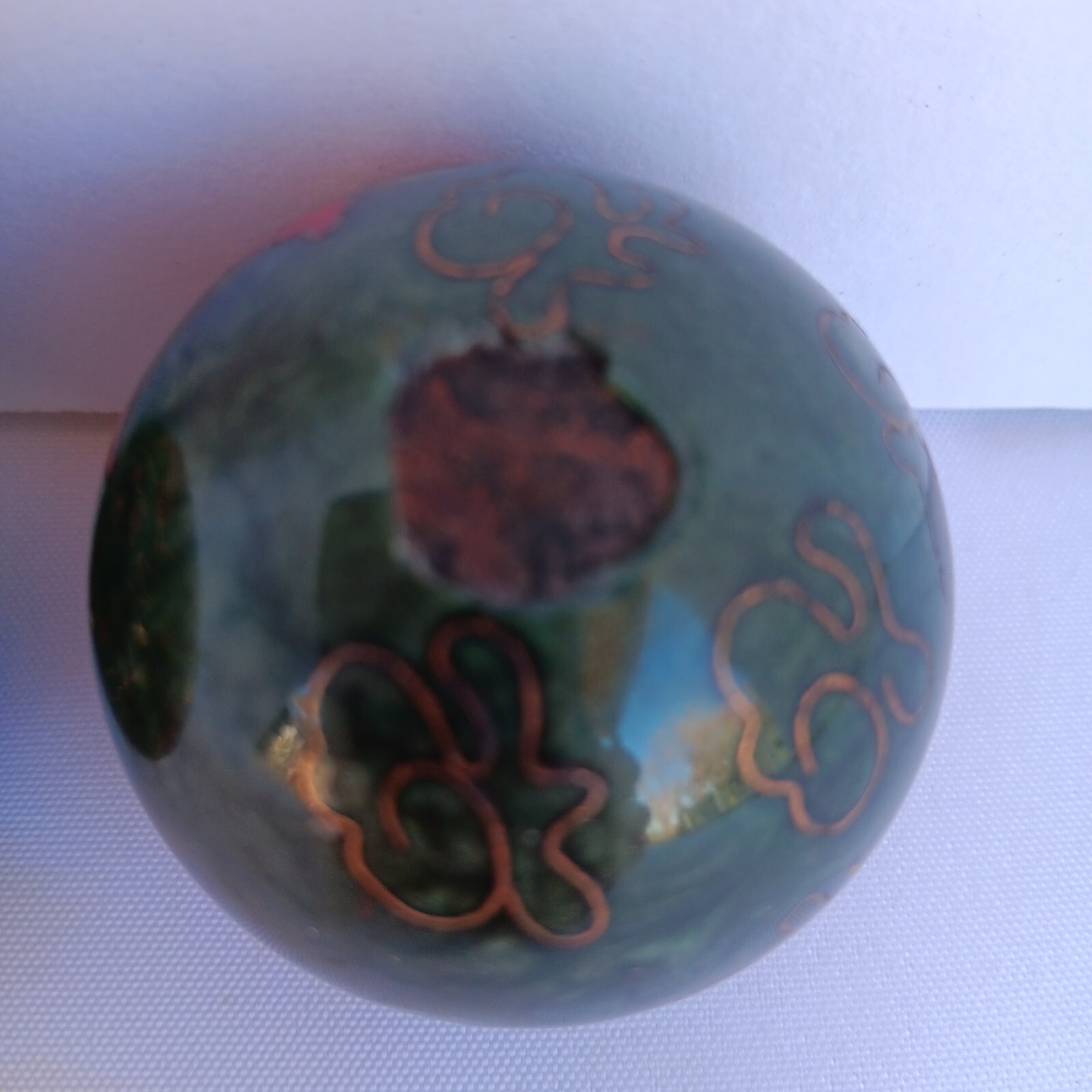 Vintage Chinese Cloisonne Enamel Musical 2″ Worry Balls