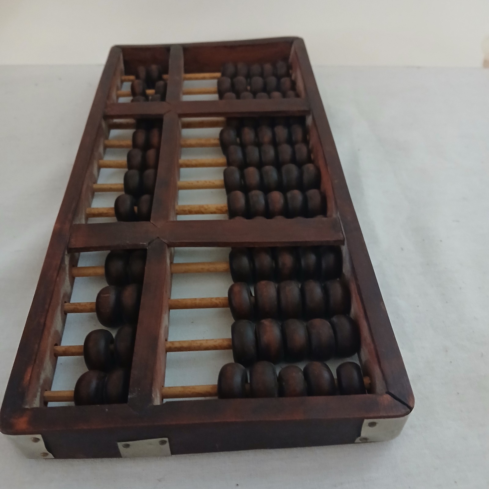 Vintage Chinese ABACUS 13 Pole 91 Bead Hard Wood Beautiful Grain 10 1/2″ inches