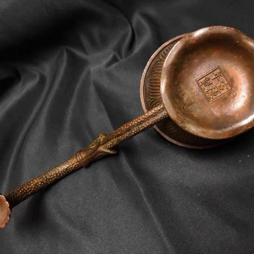 Vintage Alloy Lotus Handheld Incense Burner Antique Zen Incense Holder