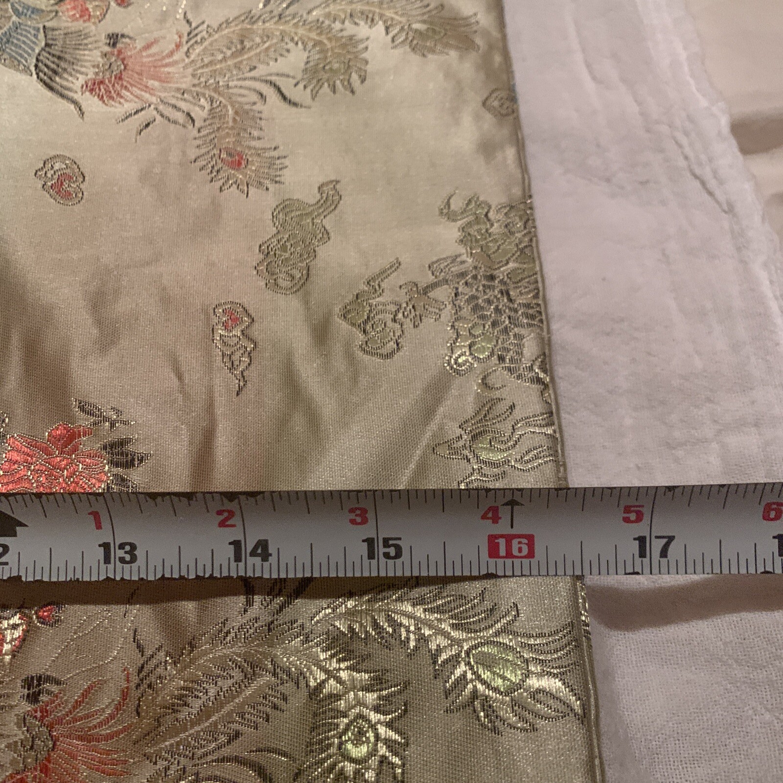 Vtg Chartruese+Satin Jacquard Brocade Oriental Pillow Cover~ Dragon~16.5”