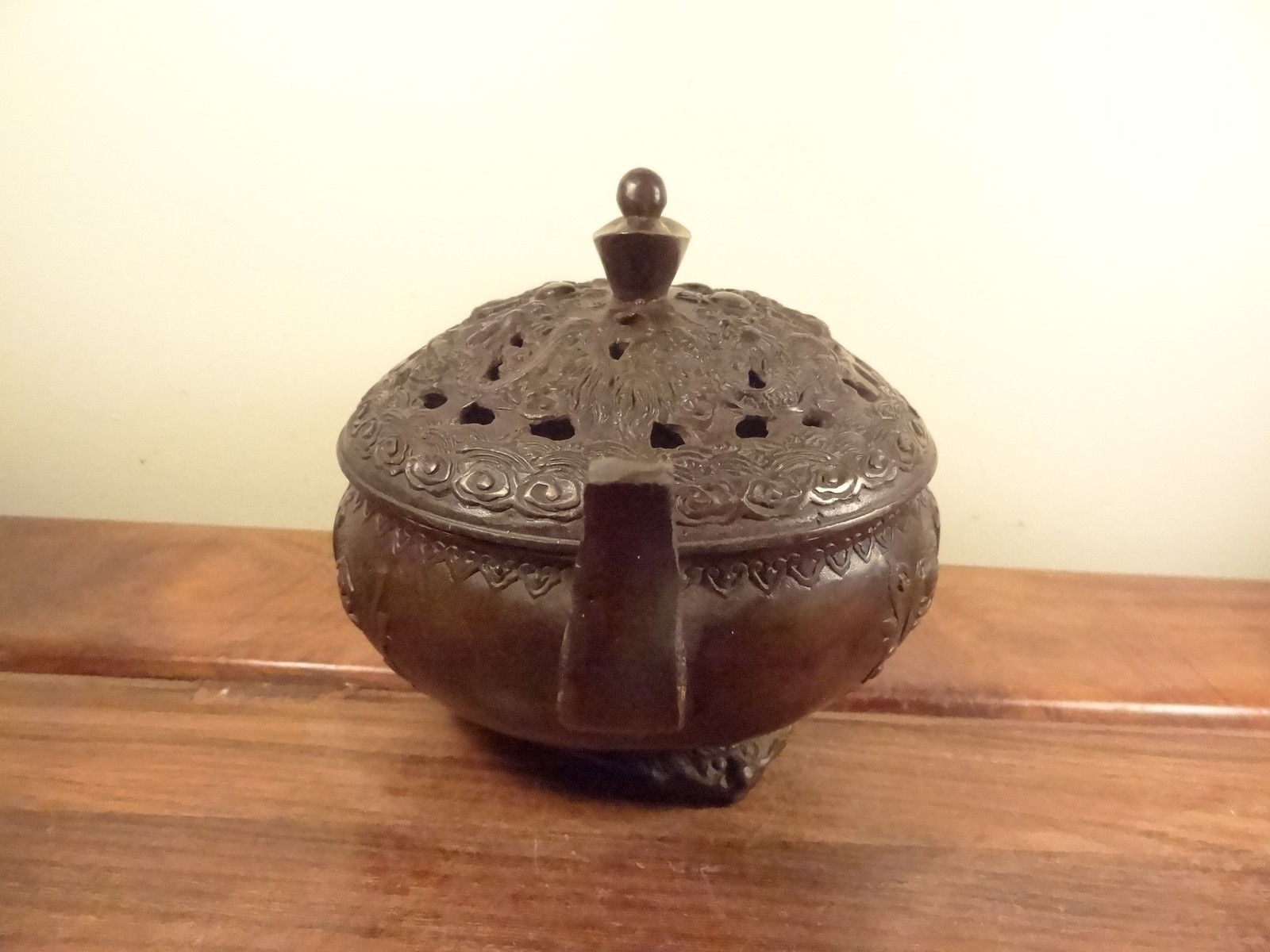 Old Bronze Incense Burner – Dragon Design