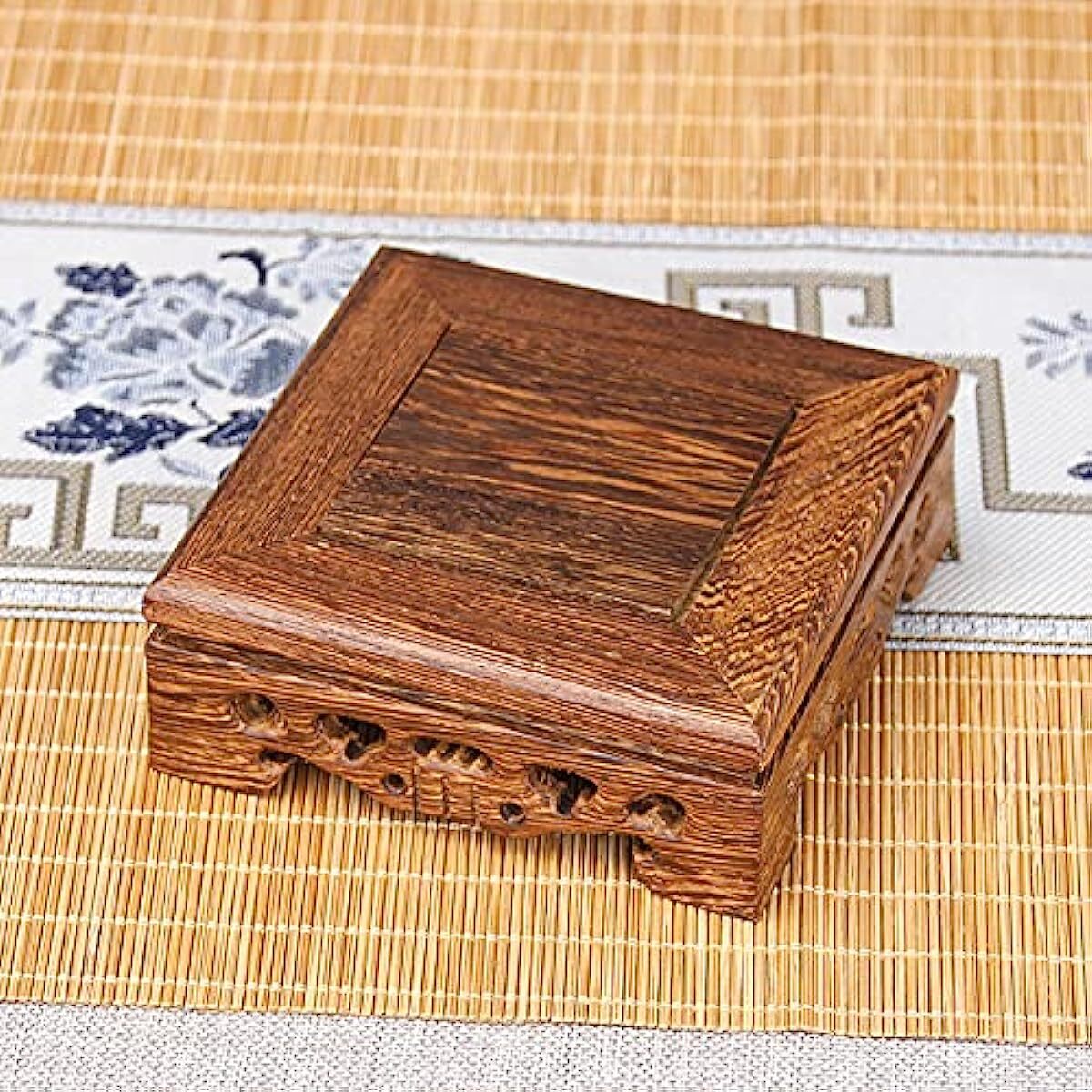 Wing Wood Square Base Antique Vintage Living Room Study Furniture Decorative