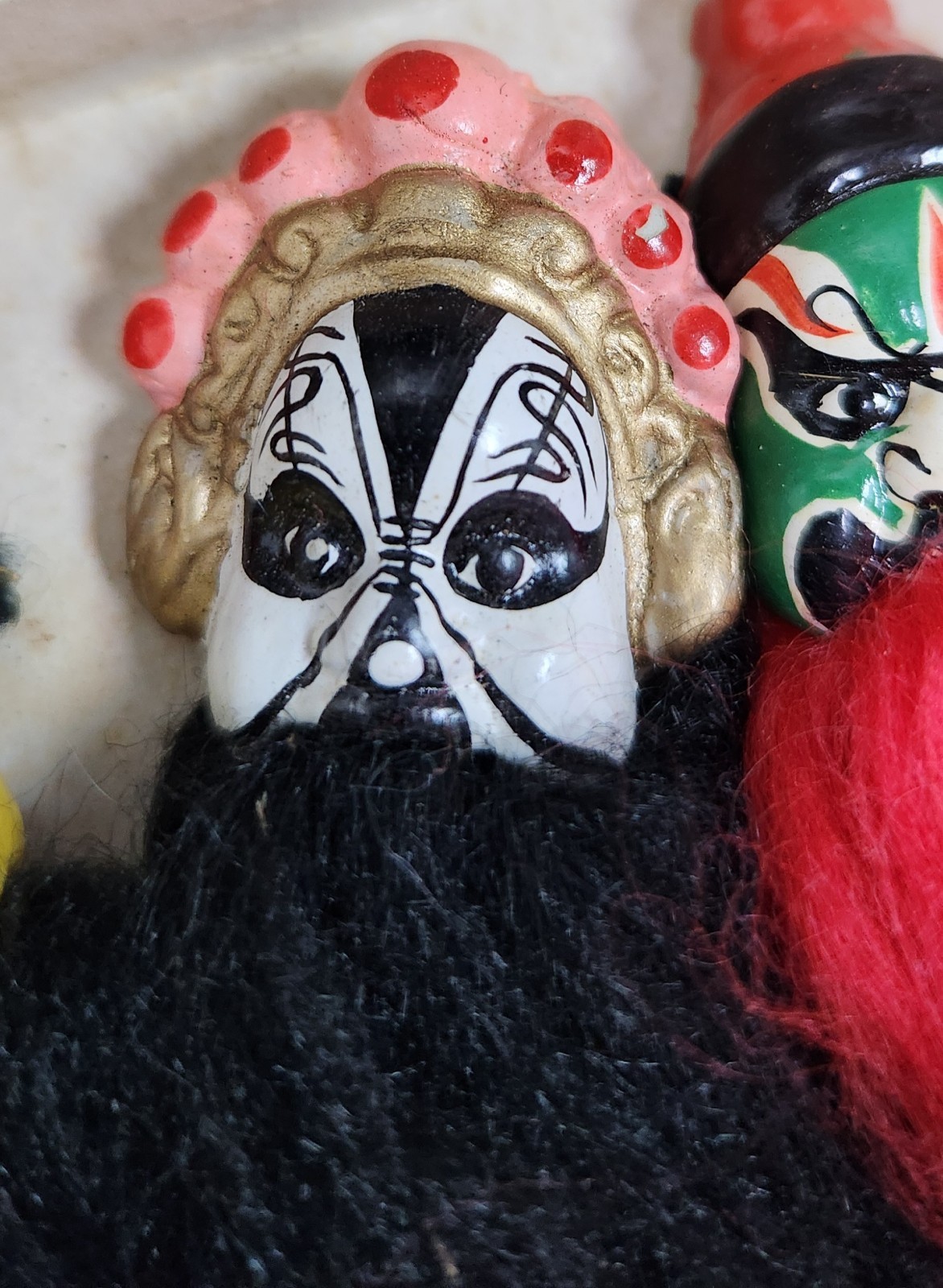 Vintage Chinese Opera Miniature Finger Puppets Boxed Set 12 Hand Painted Lianpu