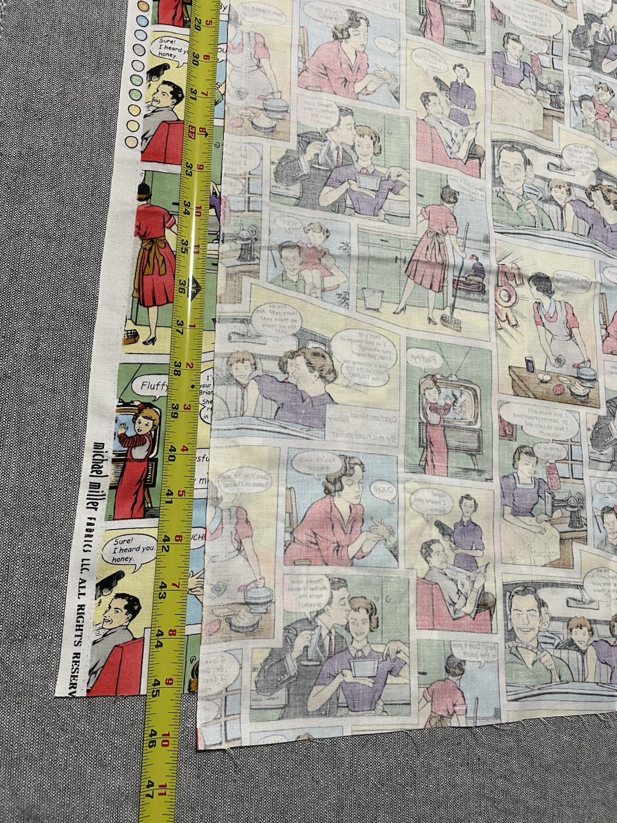Fabric Michael Miller Comic Strip Dysfunctional Family Cotton Up to 45” Quilti