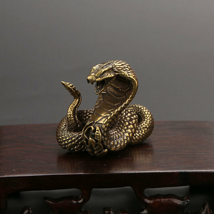 Pure Copper Zodiac Snake Table Small Ornaments Cobra Antique Play Bronze Tea Pet